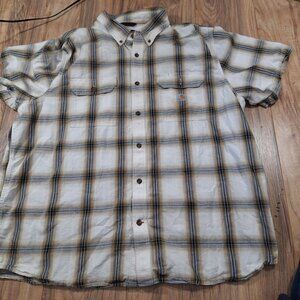 Carhartt Loose fit short sleeve button down shirt size 2XL